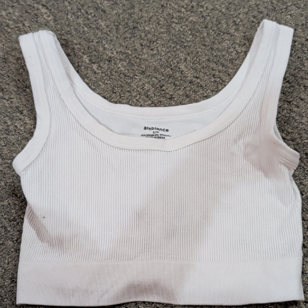 Ambiance Classic White Ribbed Tank Top
